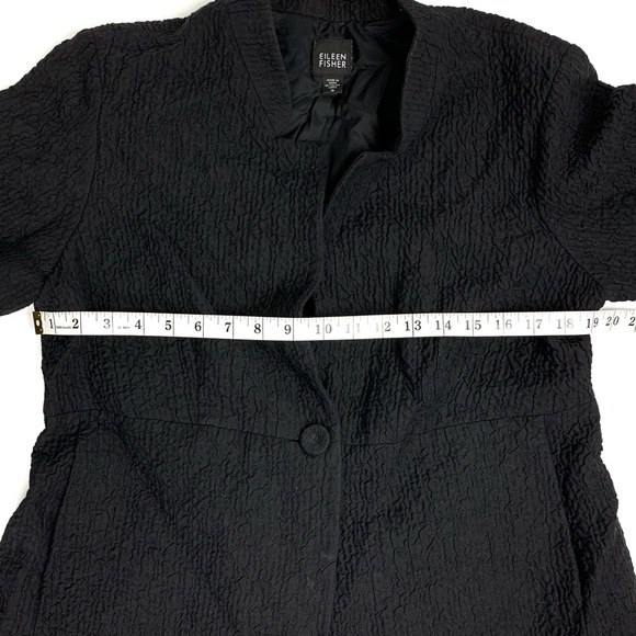 Eileen Fisher Pebbled One Button Wool Coat - Picture 5 of 5